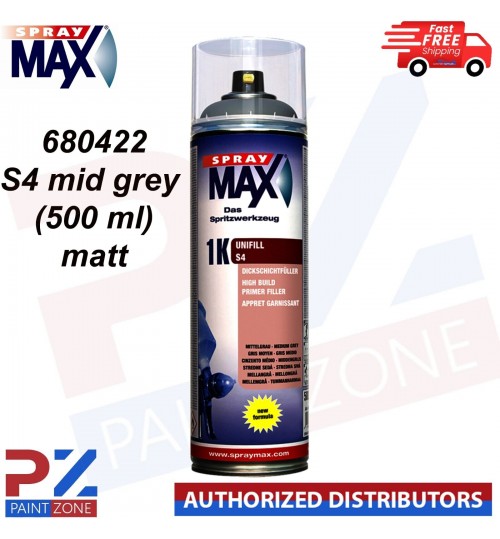 SPRAYMAX 680422 1K UNIFILL S4 PRIMER AEROSOL 500ML - S4 MID GREY MATT